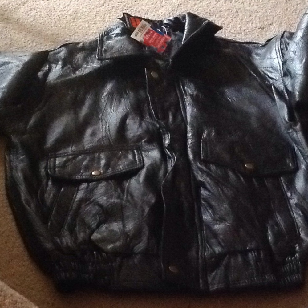 Napoline Mens leather Bomber Jacket - Picture 4 of 4
